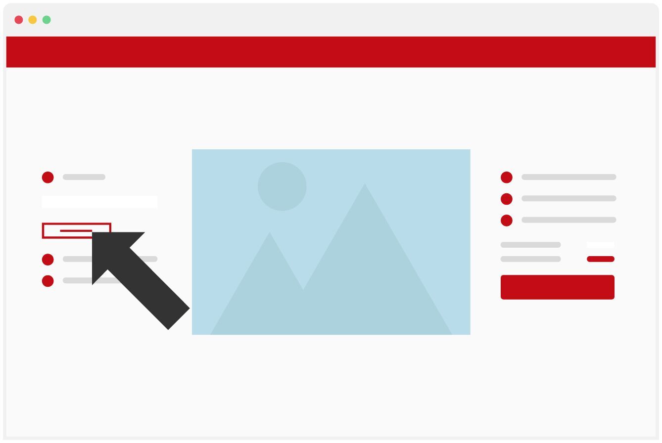 Un utilisateur clique sur un champ de texte dans une interface graphique pour entrer des informations. Des formes géométriques sont visibles à l'arrière-plan.