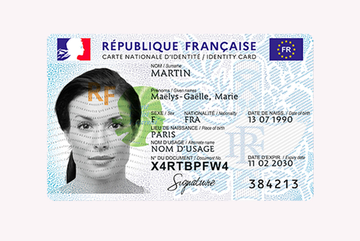 Visuel carte d'identité française