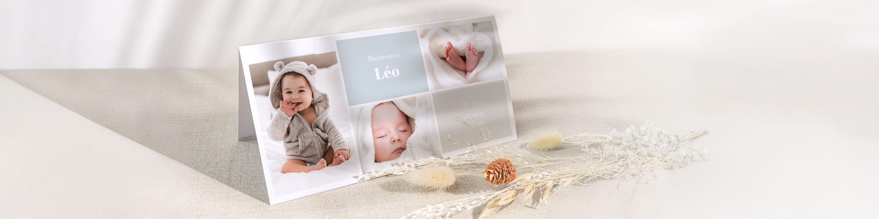 Magnifique livre photo personnalisé avec des photos de bébé.