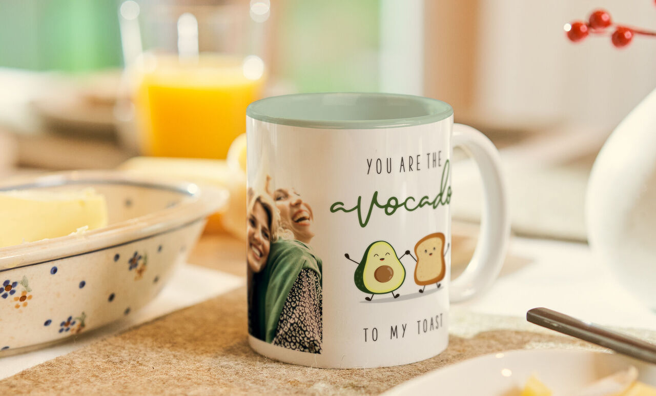 Mug photo personnalisé avec intérieur coloré