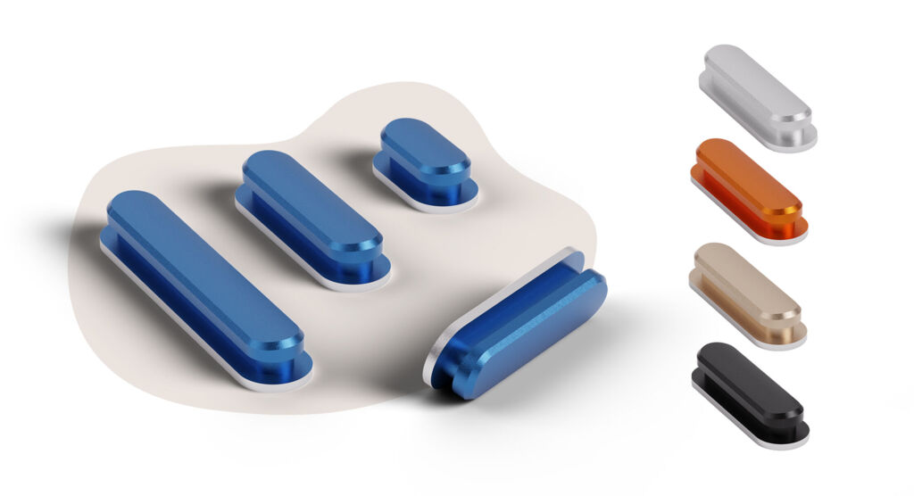 Boutons de téléphone interchangeables disponibles en cinq coloris