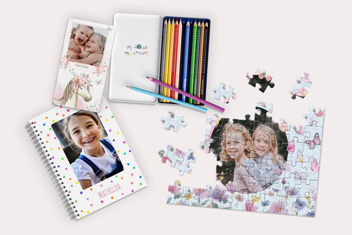 Cadeaux photo personnalisés : calendrier, agenda et puzzle avec enfants