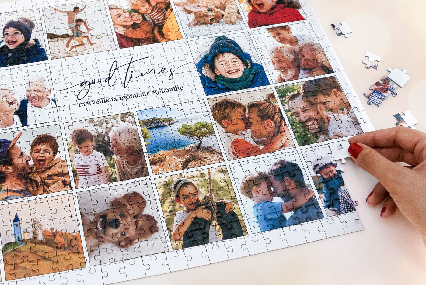 Puzzle photo prem​ium avec un pêle-mêle de photo
