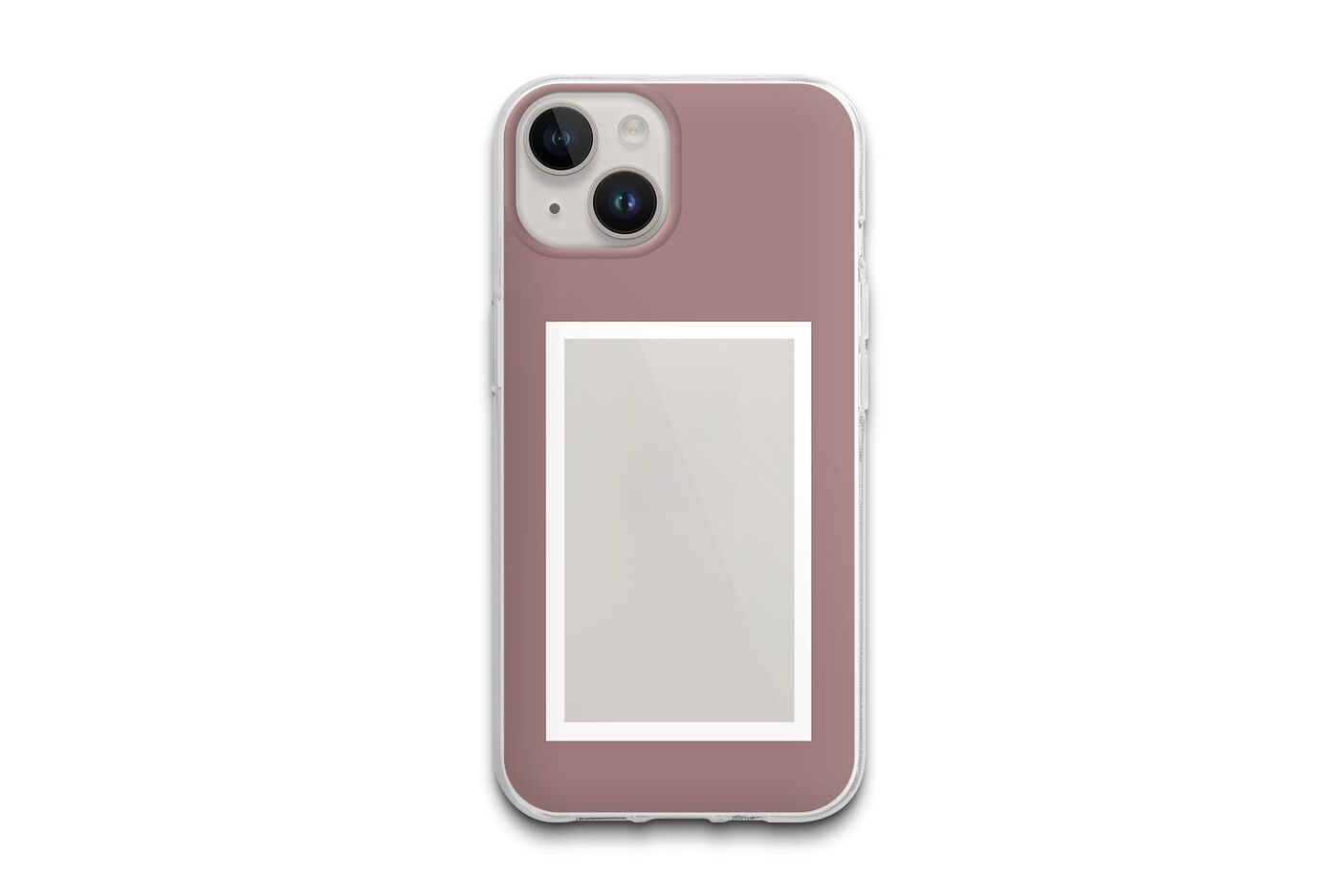 Sac de téléphone clair avec cadre transparent rose et blanc pour photo