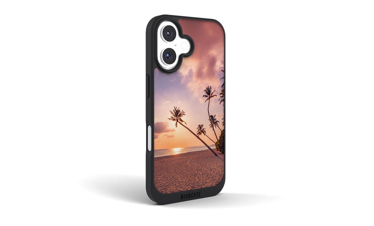 Coque résistante personnalisable, présentée debout vue arrière